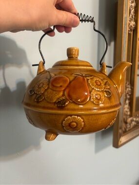 Vintage Made in Japan 70’s Brown Glazed Footed Tea Pot ~ Bohemian